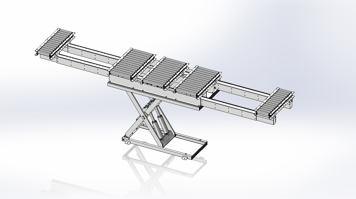 Sectional Conveyor Lift System extended - Autoquip