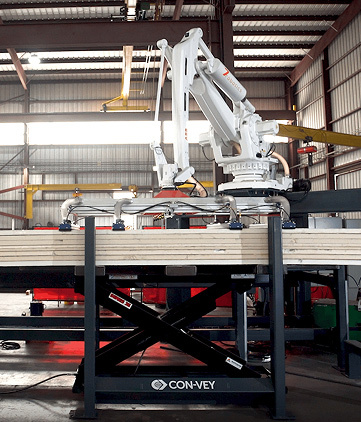 Heavy-Duty Scissor Lift Integrates with Robotic Stacking Line