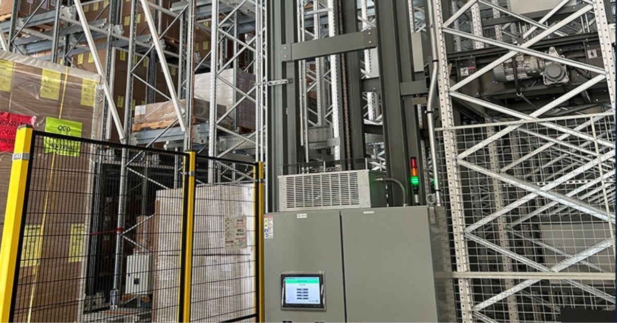Material handling lifts with automated systems for warehousing